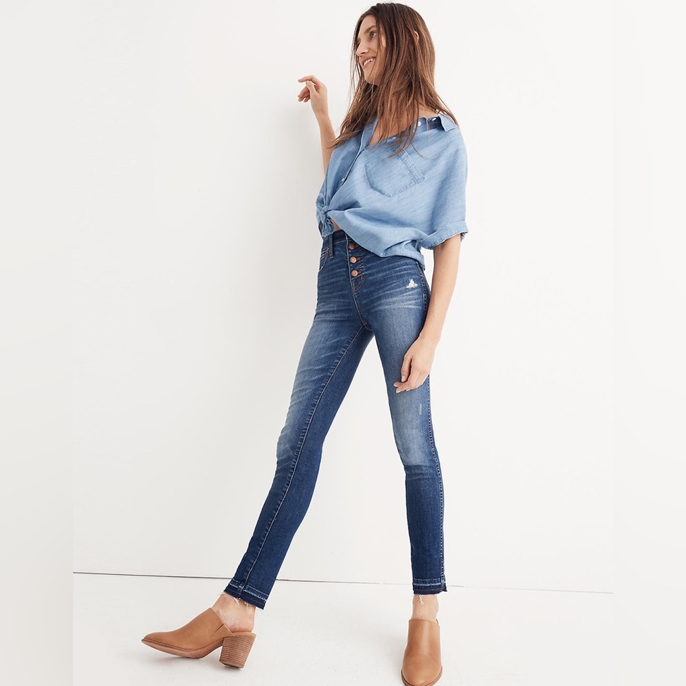 Madewell 10" High-Rise Skinny Jeans: Drop-Hem Edition Sz 25